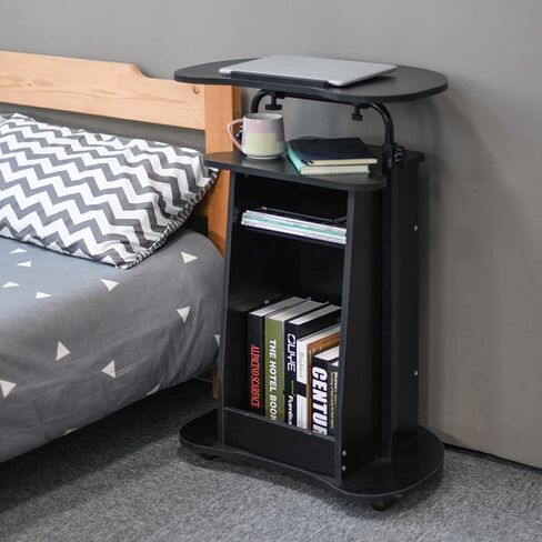 Lectern Podium Stand, Stuffygreenus Mobile Height Adjustable Church Classroom Lecture, Portable Presentation Concert Podium, Standing Laptop Cart with Wheels, Black in Saudi Arabia