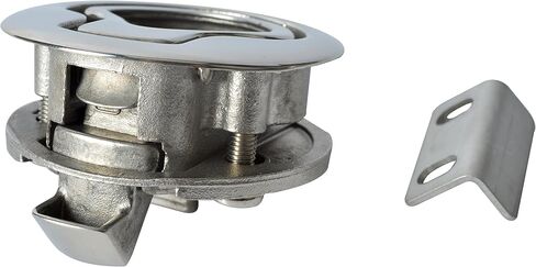 Amarine Made 2" Flush Pull Slam Latch Stainless Steel Round Pull Latch for RV Boat Deck Hatch 1/4" Door Cabinet Hardware (A) in Saudi Arabia