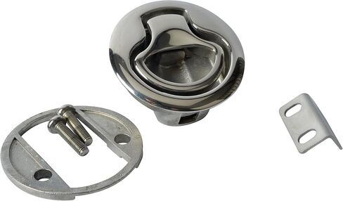 Amarine Made 2" Flush Pull Slam Latch Stainless Steel Round Pull Latch for RV Boat Deck Hatch 1/4" Door Cabinet Hardware (A) in Saudi Arabia