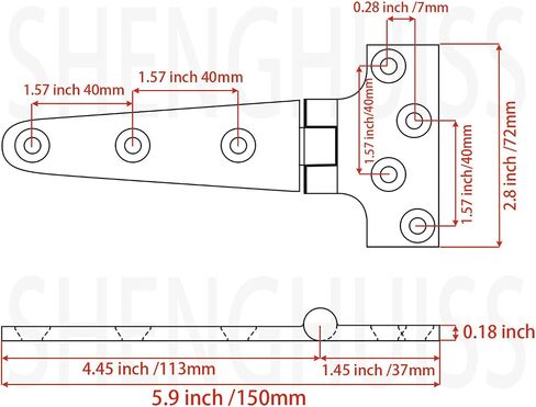 SHENGHUI 2 قطعة حزام قارب T مفصلات 6 بوصة (طول) 3 بوصة (عرض) باب القارب مفصلات مثلثة من الدرجة البحرية 316 من الفولاذ المقاوم للصدأ مع مثبتات... in Saudi Arabia