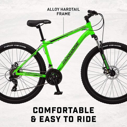 Mongoose Switchback Comp، Expert، Sport، Trail Mountain Bike للبالغين والرجال والنساء، سرعة من 16 إلى 21، عجلات 27.5 بوصة، إطار من الألومنيوم بأحجام متعددة in Saudi Arabia