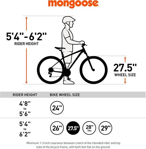 Mongoose Switchback Comp، Expert، Sport، Trail Mountain Bike للبالغين والرجال والنساء، سرعة من 16 إلى 21، عجلات 27.5 بوصة، إطار من الألومنيوم بأحجام متعددة in Saudi Arabia