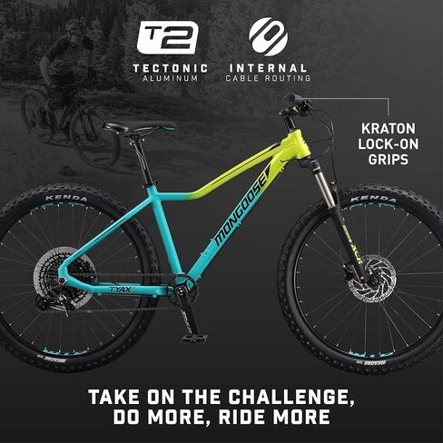 Mongoose Tyax Comp, Sport, and Expert Adult Mountain Bike, 27.5-29-Inch Wheels, Tectonic T2 Aluminum Frame, Rigid Hardtail, Hydraulic Disc Brakes in Kuwait