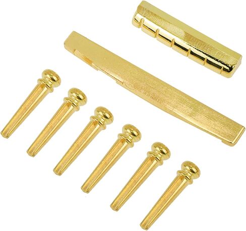 6-String Guitar Saddle Kits Brass Guitar Pins Accessories Acoustic Guitar Replacement Parts in Saudi Arabia