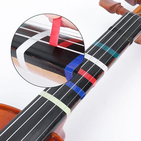 7 لفات شريط إصبع الكمان، لوحة أصابع شريط الكمان، ملصقات دليل إصبع الكمان، شريط أصابع التشيلو بطول 216 قدم للمبتدئين، ملحقات دليل الآلات الموسيقية، عرض 2 مم in Kuwait
