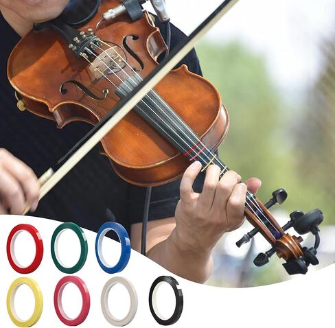 7 لفات شريط إصبع الكمان، لوحة أصابع شريط الكمان، ملصقات دليل إصبع الكمان، شريط أصابع التشيلو بطول 216 قدم للمبتدئين، ملحقات دليل الآلات الموسيقية، عرض 2 مم in Kuwait