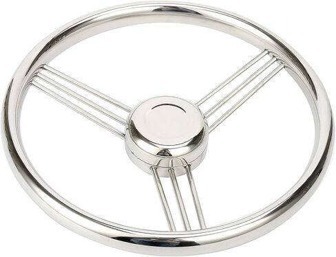 Amarine-made عجلة قيادة قارب ستانلس ستيل مقاس 13.5 بوصة ذات 9 قضبان - 10 درجات - 9500S380 in Kuwait
