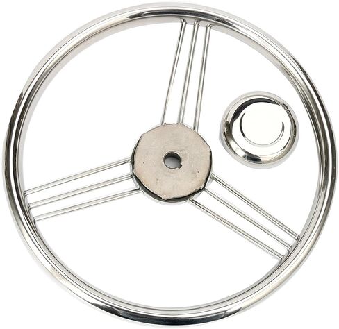 Amarine-made عجلة قيادة قارب ستانلس ستيل مقاس 13.5 بوصة ذات 9 قضبان - 10 درجات - 9500S380 in Kuwait