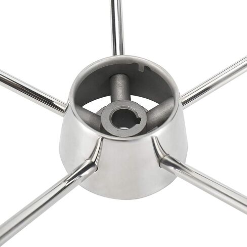 NovelBee 15-1/2 Inch Stainless Steel 5 Spoke Boat Marine Destroyer Steering Wheel with Black PU Foam (Without Knob) in Saudi Arabia