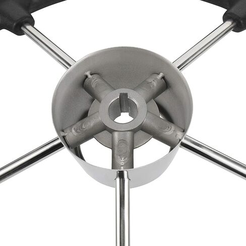 NovelBee 15-1/2 Inch Stainless Steel 5 Spoke Boat Marine Destroyer Steering Wheel with Black PU Foam (Without Knob) in Saudi Arabia