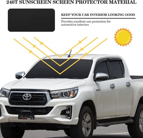 Windshield Sun Shade Foldable Car Front Window Covers for Car Accessories Sun Heat UV Rays Visor Protector Protection for Universal Cars SUV Truck(Beach) in Saudi Arabia