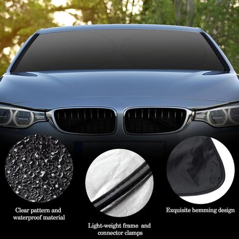 Windshield Sun Shade Foldable Car Front Window Covers for Car Accessories Sun Heat UV Rays Visor Protector Protection for Universal Cars SUV Truck(Beach) in Saudi Arabia
