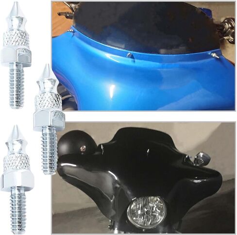 مجموعة مسامير تثبيت للزجاج الأمامي من الكروم للدراجة النارية من Americruise من أجل Harley Touring Electra Street Glide FLHT FLHX 1996-2013 (1996-2013) in Saudi Arabia