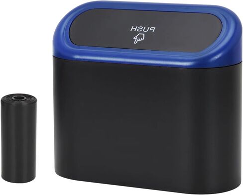 CZWL&HG Portable Hanging Mini Car Trash Can,Wastebasket Trash Can with Lid, Plastic Desktops Trash Can, Garbage Can for Car Office Home,Waterproof Odorless Garbage Can (Black, 1) in Saudi Arabia