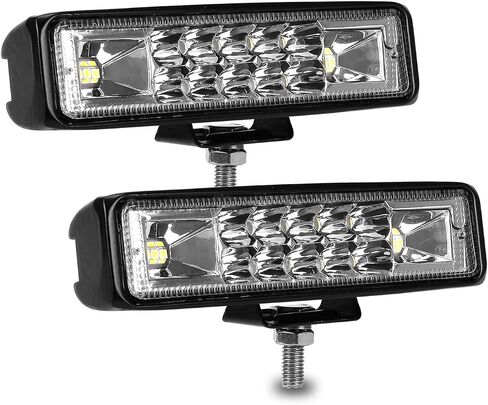 Nicerpro 6 بوصة Led Pods Light Bar Slim 60W 10000Lm 12V/24V القيادة ضوء الضباب مقاوم للماء مجموعة أضواء الفيضانات للشاحنات على الطرق الوعرة ATV UTV عربة الغولف مقطورة 2 حزمة in Kuwait