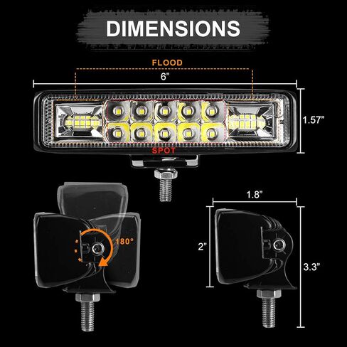 Nicerpro 6 بوصة Led Pods Light Bar Slim 60W 10000Lm 12V/24V القيادة ضوء الضباب مقاوم للماء مجموعة أضواء الفيضانات للشاحنات على الطرق الوعرة ATV UTV عربة الغولف مقطورة 2 حزمة in Kuwait