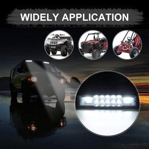 Nicerpro 6 بوصة Led Pods Light Bar Slim 60W 10000Lm 12V/24V القيادة ضوء الضباب مقاوم للماء مجموعة أضواء الفيضانات للشاحنات على الطرق الوعرة ATV UTV عربة الغولف مقطورة 2 حزمة in Kuwait