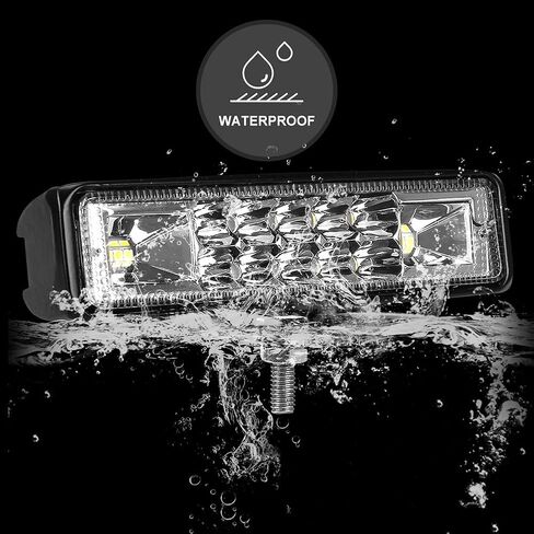 Nicerpro 6 بوصة Led Pods Light Bar Slim 60W 10000Lm 12V/24V القيادة ضوء الضباب مقاوم للماء مجموعة أضواء الفيضانات للشاحنات على الطرق الوعرة ATV UTV عربة الغولف مقطورة 2 حزمة in Kuwait