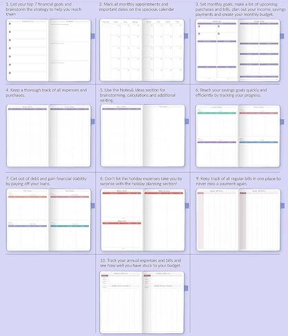GoGirl Budget Book – Undated Colorful Monthly Financial Planner Organizer. Budget Planner & Expense Tracker to Reach Financial Goals, Lasts 1 Year, Bonus 3 Cash Envelopes, A5 Hardcover – Purple in Saudi Arabia