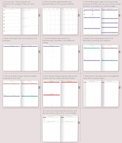 GoGirl Budget Book – Undated Colorful Monthly Financial Planner Organizer. Budget Planner & Expense Tracker to Reach Financial Goals, Lasts 1 Year, Bonus 3 Cash Envelopes, A5 Hardcover – Purple in Kuwait