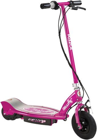 سكوتر كهربائي Razor E100 للأطفال من عمر 8 سنوات فما فوق - إطار أمامي هوائي مقاس 8 بوصات، فرامل أمامية تعمل يدويًا، سرعة تصل إلى 10 ميل في الساعة و40 دقيقة من وقت الركوب، للراكبين حتى 120 رطلاً in Saudi Arabia