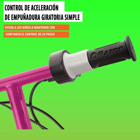 سكوتر كهربائي Razor E100 للأطفال من عمر 8 سنوات فما فوق - إطار أمامي هوائي مقاس 8 بوصات، فرامل أمامية تعمل يدويًا، سرعة تصل إلى 10 ميل في الساعة و40 دقيقة من وقت الركوب، للراكبين حتى 120 رطلاً in Saudi Arabia