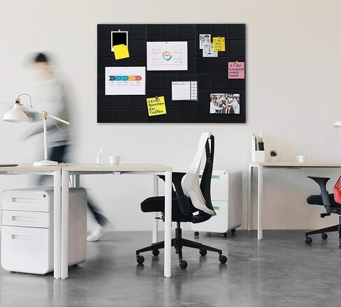 Uoisaiko Large Felt Board Tiles for Wall with 30 Push Pins, 11.8"x11.8" Pack of 6 Pin Board Notice Boards for Home Office Kitchen, Bulletin Board Wall Tiles for Photos Memos in Saudi Arabia