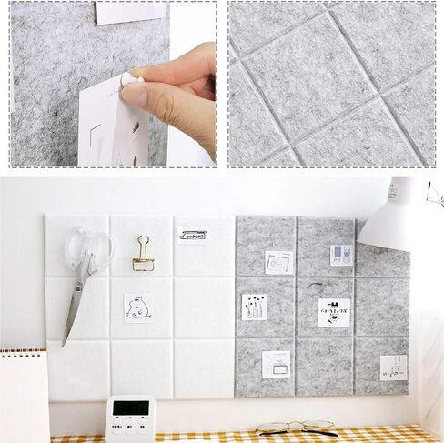 Uoisaiko Large Felt Board Tiles for Wall with 30 Push Pins, 11.8"x11.8" Pack of 6 Pin Board Notice Boards for Home Office Kitchen, Bulletin Board Wall Tiles for Photos Memos in Saudi Arabia