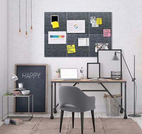 Uoisaiko Large Felt Board Tiles for Wall with 30 Push Pins, 11.8"x11.8" Pack of 6 Pin Board Notice Boards for Home Office Kitchen, Bulletin Board Wall Tiles for Photos Memos in Saudi Arabia