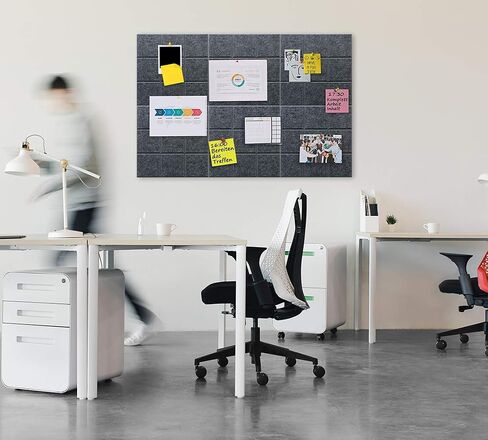 Uoisaiko Large Felt Board Tiles for Wall with 30 Push Pins, 11.8"x11.8" Pack of 6 Pin Board Notice Boards for Home Office Kitchen, Bulletin Board Wall Tiles for Photos Memos in Saudi Arabia