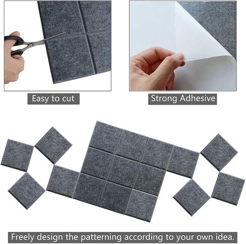 Uoisaiko Large Felt Board Tiles for Wall with 30 Push Pins, 11.8"x11.8" Pack of 6 Pin Board Notice Boards for Home Office Kitchen, Bulletin Board Wall Tiles for Photos Memos in Saudi Arabia