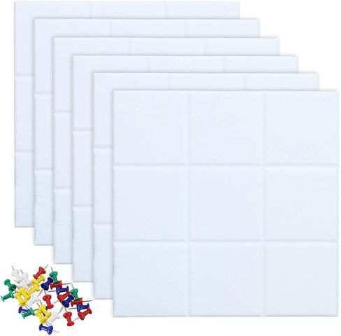 Uoisaiko Large Felt Board Tiles for Wall with 30 Push Pins, 11.8"x11.8" Pack of 6 Pin Board Notice Boards for Home Office Kitchen, Bulletin Board Wall Tiles for Photos Memos in Saudi Arabia