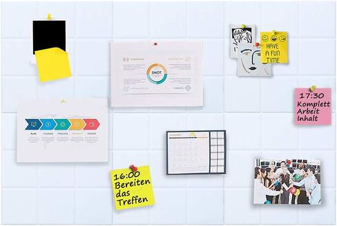 Uoisaiko Large Felt Board Tiles for Wall with 30 Push Pins, 11.8"x11.8" Pack of 6 Pin Board Notice Boards for Home Office Kitchen, Bulletin Board Wall Tiles for Photos Memos in Saudi Arabia