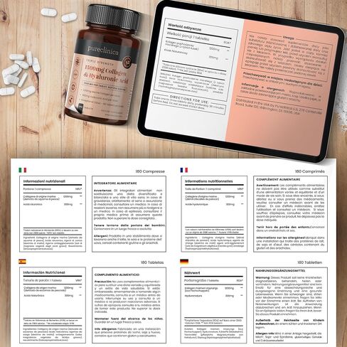 1500mg UltraColl Collagen (1200mg) and Hyaluronic Acid (300mg) x 180 Tablets - 6 Months Supply in Saudi Arabia