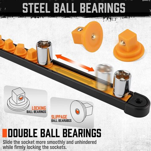 HORUSDY منظم مقبس ABS مكون من 9 قطع، 1/4 بوصة 3/8 بوصة 1/2 بوصة، حوامل مقبس عالية الجودة دوارة 360 درجة in Kuwait