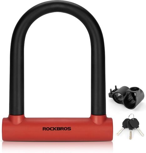 ROCKBROS U قفل الدراجة U قفل مع كابل الثقيلة المضادة للسرقة قفل الدراجة U-قفل 4 قدم كابل تصاعد قوس للدراجات eBikes الدراجات النارية الدراجات البخارية in Kuwait