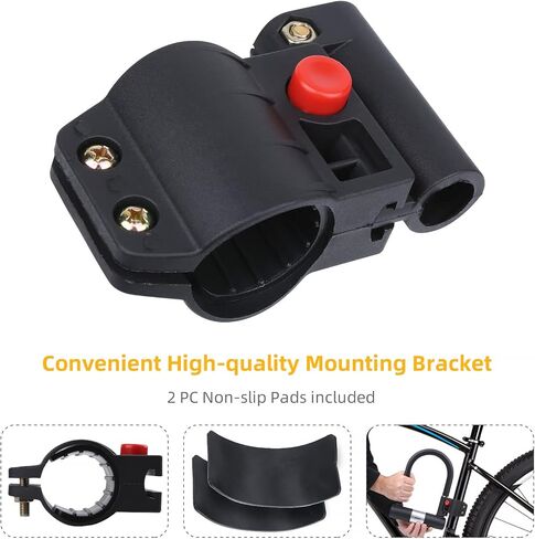 قفل الدراجة على شكل حرف U من BIGLUFU مع كابل، أقفال U للدراجة شديدة التحمل، وقيد 16 مم وكابل 10 مم × 1.8 متر مع دعامة تثبيت للدراجات الجبلية والدراجة الكهربائية والدراجة القابلة للطي والدراجة النارية in Kuwait