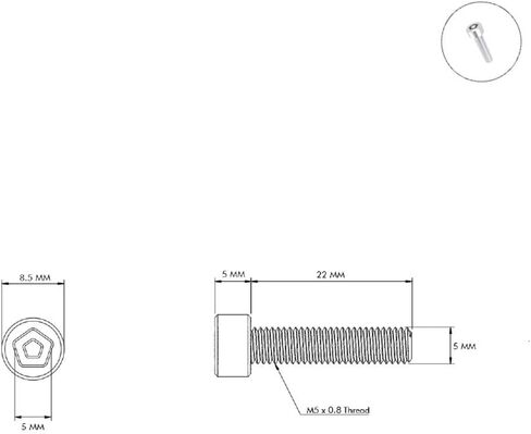 M5-0.8 X 16mm Penta Pin Security Bolts in Saudi Arabia