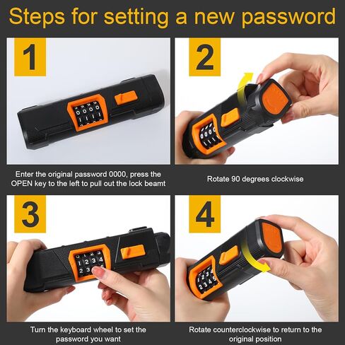 Hicarer 2 Pcs Bike Locks with 6.56 Feet Bike Locks Cable Anti Theft Security Bicycle U Locks 4 Digit Resettable Combination U Lock for Scooter Road Mountain Bikes with Mounting Bracket in Saudi Arabia