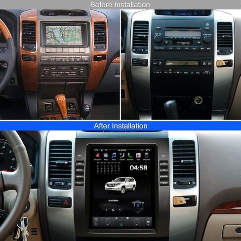 [4G+64G] ستيريو سيارة Android لسيارة Toyota Prado 2002-2009 Lexus GX460 GX470 10.4 بوصة راديو سيارة بشاشة تعمل باللمس، Apple Carplay/Android Auto/GPS Navigation/SWC/Bluetooth/كاميرا احتياطية in Kuwait