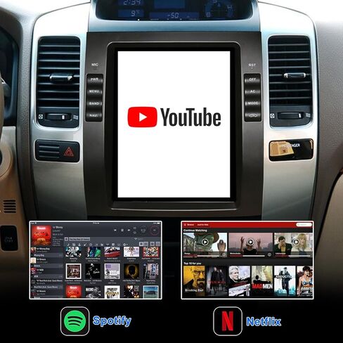 [4G+64G] ستيريو سيارة Android لسيارة Toyota Prado 2002-2009 Lexus GX460 GX470 10.4 بوصة راديو سيارة بشاشة تعمل باللمس، Apple Carplay/Android Auto/GPS Navigation/SWC/Bluetooth/كاميرا احتياطية in Kuwait