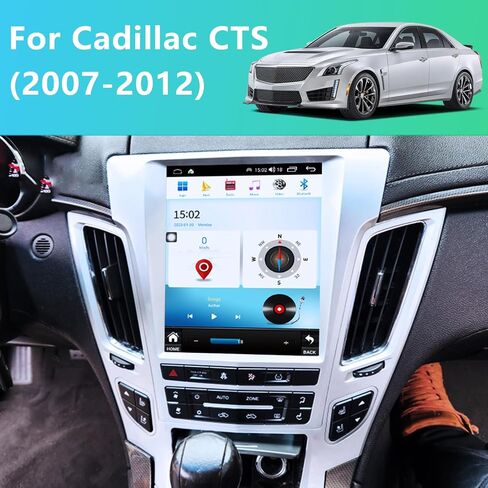 راديو السيارة ستيريو GPS للملاحة لكاديلاك CTS 2007-2012 راديو Android Auto Car Play شاشة عمودية طراز Tesla مع DSP في وحدة التحكم الرئيسية ومشغل الوسائط المتعددة وراديو السيارة والتحكم الصوتي (أسود) in Kuwait