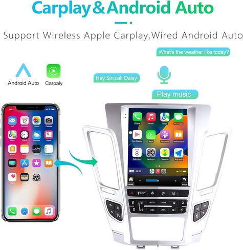 راديو السيارة ستيريو GPS للملاحة لكاديلاك CTS 2007-2012 راديو Android Auto Car Play شاشة عمودية طراز Tesla مع DSP في وحدة التحكم الرئيسية ومشغل الوسائط المتعددة وراديو السيارة والتحكم الصوتي (أسود) in Kuwait