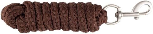 HORZE Howard Soft Cotton 6 Foot Horse Lead Rope with Snap Fastener - Dark Brown - One Size in Saudi Arabia
