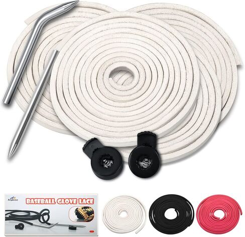 مجموعة من 8 قطع من قفازات البيسبول والكرة اللينة، 4 قطع من الأربطة الجلدية|2 قفل للقفازات|2 إبرة لربط القفازات in Kuwait