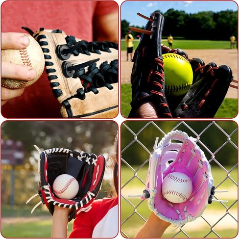 مجموعة من 8 قطع من قفازات البيسبول والكرة اللينة، 4 قطع من الأربطة الجلدية|2 قفل للقفازات|2 إبرة لربط القفازات in Kuwait