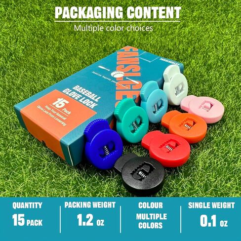 Fanslgeolsy Glove Locks Baseball 15 Pack, Glove Baseball Laces Lock is Sturdy, No Knot Required, Glove Locks has Match with You to Show Individuality in Saudi Arabia