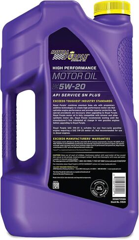 Royal Purple (06520-6PK API-Licensed Heavy Duty SAE 5W-20 High Performance Synthetic Motor Oil - 1 Quart, (Case of 6) in Saudi Arabia