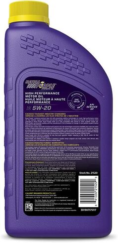 Royal Purple (06520-6PK API-Licensed Heavy Duty SAE 5W-20 High Performance Synthetic Motor Oil - 1 Quart, (Case of 6) in Saudi Arabia