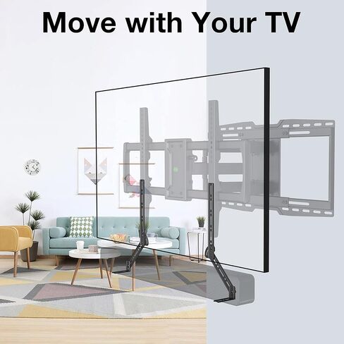 USX MOUNT Sound Bar Mount Under TV, Adjustable Angle Soundbar Mount, Flexible Sound Bar Shelf, Max Load 22 Lbs, Soundbar Mount with L-Shaped Hooks for TV Bottom Hole in Saudi Arabia